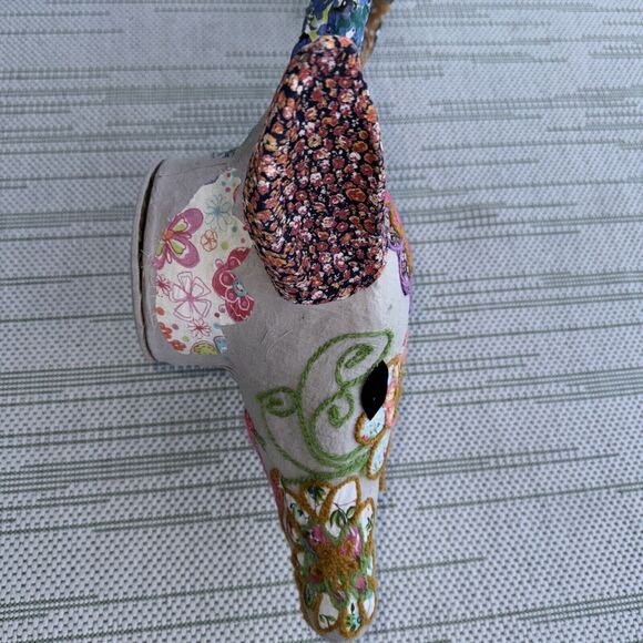 32" HUGE Fabric Deer Head Wall Decor Boho Shabby Chic Cottage Farmhouse Art - Picture 5 of 12